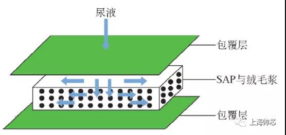 传统的绒毛浆吸收芯体